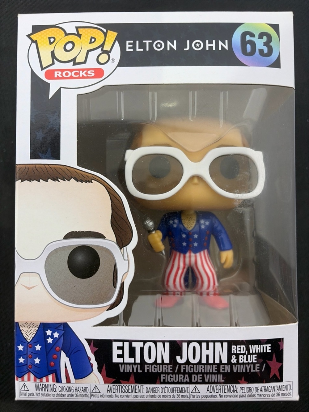 Funko Pop Rocks Elton John Red White & Blue #63 Vinyl Figure